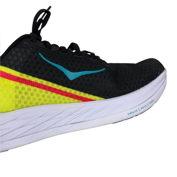 Hoka One One Rocket X Shoes Mens Size 12 Black Yellow Road Running Sneakers - Picture 10 of 13